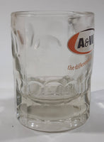 Vintage A & W "the difference is delicious" Clear Glass 4 1/4" Tall Heavy Glass Root Beer Mug