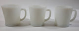 Vintage Anchor Hocking 1212 White Milk Glass Mug Cups Set of 3 Made in U.S.A.