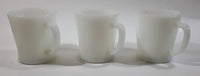 Vintage Anchor Hocking 1212 White Milk Glass Mug Cups Set of 3 Made in U.S.A.