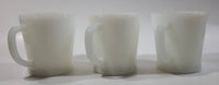 Vintage Anchor Hocking 1212 White Milk Glass Mug Cups Set of 3 Made in U.S.A.