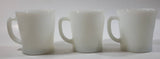 Vintage Anchor Hocking 1212 White Milk Glass Mug Cups Set of 3 Made in U.S.A.