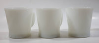 Vintage Anchor Hocking 1212 White Milk Glass Mug Cups Set of 3 Made in U.S.A.