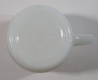 Vintage Anchor Hocking 312 Orange Flowers White Milk Glass Mug Cup Made in U.S.A.