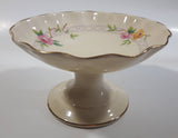 Vintage Royal Staffordshire Porcelain Mary Garden Pink and Yellow Flower Pattern 3" Tall Pedestal Candy Dish Made in England