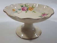 Vintage Royal Staffordshire Porcelain Mary Garden Pink and Yellow Flower Pattern 3" Tall Pedestal Candy Dish Made in England