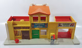 Vintage 1970s Fisher Price Little People Police Station Barber Shop Garage Auto Repair Street Block Strip Mall Play Set