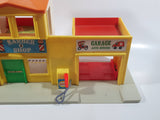 Vintage 1970s Fisher Price Little People Police Station Barber Shop Garage Auto Repair Street Block Strip Mall Play Set
