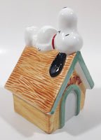 Peanuts Snoopy Laying On His Doghouse 5" Tall Ceramic Coin Bank