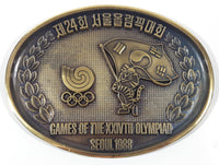 Rare Seoul 1988 Games of the XXIVTH Olympiad Olympics Brass Composite Metal Wall Plaque Hanging