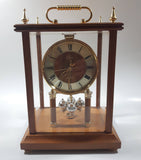 Vintage Elgin Quartz Glass and Wood Cased Mantle Clock 11 1/2" Tall Made in Japan