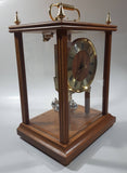 Vintage Elgin Quartz Glass and Wood Cased Mantle Clock 11 1/2" Tall Made in Japan