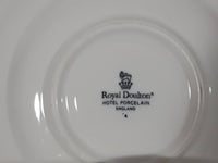 Vintage Royal Doulton Hotel Porcelain White Embossed China Dinner & Side Plates Saucers Tea Cups and Creamer Set of 28 Pieces Made In England