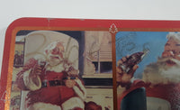1995 Coca Cola Nostalgia Santa Claus Themed 2 Decks of Playing Cards in Tin Metal Container