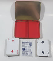 1995 Coca Cola Nostalgia Santa Claus Themed 2 Decks of Playing Cards in Tin Metal Container