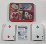 1995 Coca Cola Nostalgia Santa Claus Themed 2 Decks of Playing Cards in Tin Metal Container