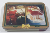 1997 Coca Cola Nostalgia Santa Claus Themed 2 Decks of Playing Cards in Tin Metal Container