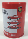 Porsche Classic 20 W 50 Motor Oil 4 1/2" Tall Red Tin Metal Can Coin Bank