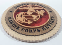 United States Marine Corps Retired 7 1/2" Diameter 3D Laser Cut Wood