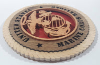 United States Marine Corps Retired 7 1/2" Diameter 3D Laser Cut Wood