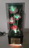 Vintage Fiber Optics Flower Light and Clock 14 1/2" Tall