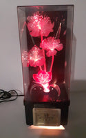 Vintage Fiber Optics Flower Light and Clock 14 1/2" Tall