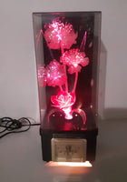 Vintage Fiber Optics Flower Light and Clock 14 1/2" Tall