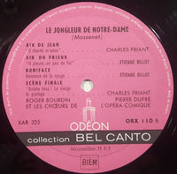 Odeon Collection "Bel Canto" Herodiade - Le Jongleur De Notre-Dame 12" Vinyl Record