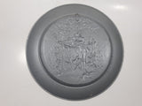 Vintage Man and Woman Silver Painted 11" Copper Plate Wall Hanging