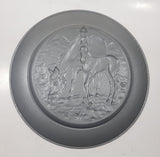 Vintage Horse and Foal Silver Painted 11" Copper Plate Wall Hanging