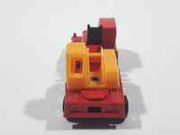 Unknown Brand Picker Crane Semi Truck Red and Yellow Plastic and Metal Die Cast Toy Car Construction Equipment Machinery Vehicle Missing Boom
