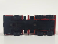 Unknown Brand Picker Crane Semi Truck Red and Yellow Plastic and Metal Die Cast Toy Car Construction Equipment Machinery Vehicle Missing Boom
