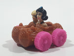 1993 McDonald's U.C.S. & Amblin The Flintstones Betty Rubble and Bamm Bamm in Log Car Plastic Toy Vehicle 1 3/4" Long