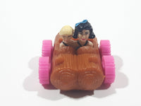 1993 McDonald's U.C.S. & Amblin The Flintstones Betty Rubble and Bamm Bamm in Log Car Plastic Toy Vehicle 1 3/4" Long