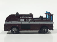 1997 Matchbox Snorkel Fire Truck Burgundy Die Cast Toy Car Vehicle Missing Boom