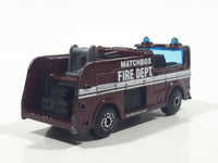 1997 Matchbox Snorkel Fire Truck Burgundy Die Cast Toy Car Vehicle Missing Boom