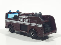 1997 Matchbox Snorkel Fire Truck Burgundy Die Cast Toy Car Vehicle Missing Boom