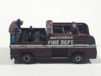 1997 Matchbox Snorkel Fire Truck Burgundy Die Cast Toy Car Vehicle Missing Boom