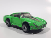 1996 1997 Matchbox Porsche 959 Fluorescent Green Die Cast Toy Car Vehicle