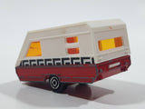 Vintage Majorette No. 325 Caravane Camper Traiper Red and White 1/70 Scale Die Cast Toy Car Vehicle with Opening Door