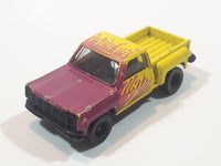 1998 JGI Subway Stepside Pickup Truck Yellow and Purple Die Cast Toy Car Vehicle