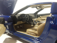 2003 Hot Wheels C6 Corvette Blue 1/18 Scale Die Cast Toy Car Vehicle with Opening Doors, Trunk, and Hood Missing Mirrors