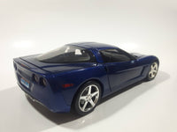 2003 Hot Wheels C6 Corvette Blue 1/18 Scale Die Cast Toy Car Vehicle with Opening Doors, Trunk, and Hood Missing Mirrors