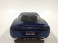 2003 Hot Wheels C6 Corvette Blue 1/18 Scale Die Cast Toy Car Vehicle with Opening Doors, Trunk, and Hood Missing Mirrors