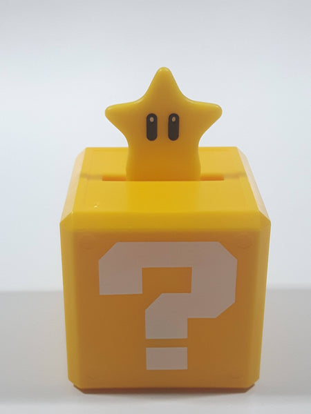 2019 McDonald's Nintendo Super Mario Yellow Question Mark Block with Star Plastic Toy Figure