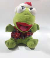 1987 McDonald's Muppets Kermit The Frog with Santa Hat 7" Tall Stuffed Character Plush Toy