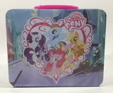 2013 Hasbro My Little Pony Cartoon Characters Pink and Blue Embossed Tin Metal Lunch Box