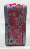 2013 Hasbro My Little Pony Cartoon Characters Pink and Blue Embossed Tin Metal Lunch Box