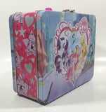 2013 Hasbro My Little Pony Cartoon Characters Pink and Blue Embossed Tin Metal Lunch Box