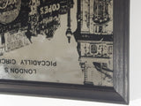 Vintage London's Piccadilly Circus 9" x 13" Glass Mirror Framed Advertisement