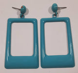 Rectangular Frame Shaped Turquoise Earrings